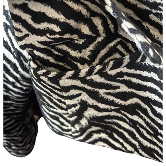 Louben Moto Zebra Print Wool Blend Womens Jacket Size 10  Asymmetric Zipper - Picture 15 of 16